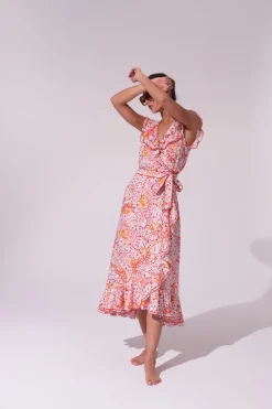 Clearance - Midi Dress Aude - Orange Ailes Dresses | Midi