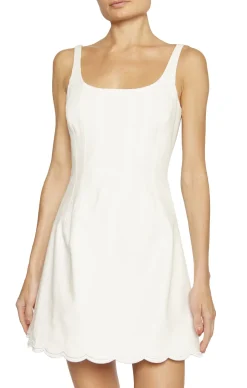 Outlet - Adriana Sleeveless Scalloped Mini Dress - Ivory Mini Dresses | Dresses