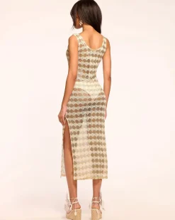 Clearance - Angely Crochet Coverup Midi Dress - Gold Crochet Coverups | Midi