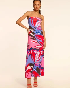 Sale - Bernarda Strapless Maxi Dress - Rosa Paradiso Midi | Midi Dresses