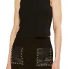Clearance - Deidre Studded Ponte Mini Skirt - Black Mini Skirts