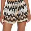 Hot - Duke Coverup Mini Short - Neutral Chevron Coverups