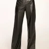 Best - Jace Faux Leather Wide Leg Pant - Black Pants