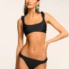 Fashion - Joelle Ruched Bikini Bottom - Black Bikini