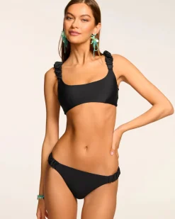 Fashion - Joelle Ruched Bikini Bottom - Black Bikini