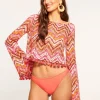 Hot - Kaiya Coverup Top - Orangeade Chevron Coverups