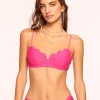 Fashion - Leyla Scalloped Underwire Bra Top - Perfect Pink Bikini
