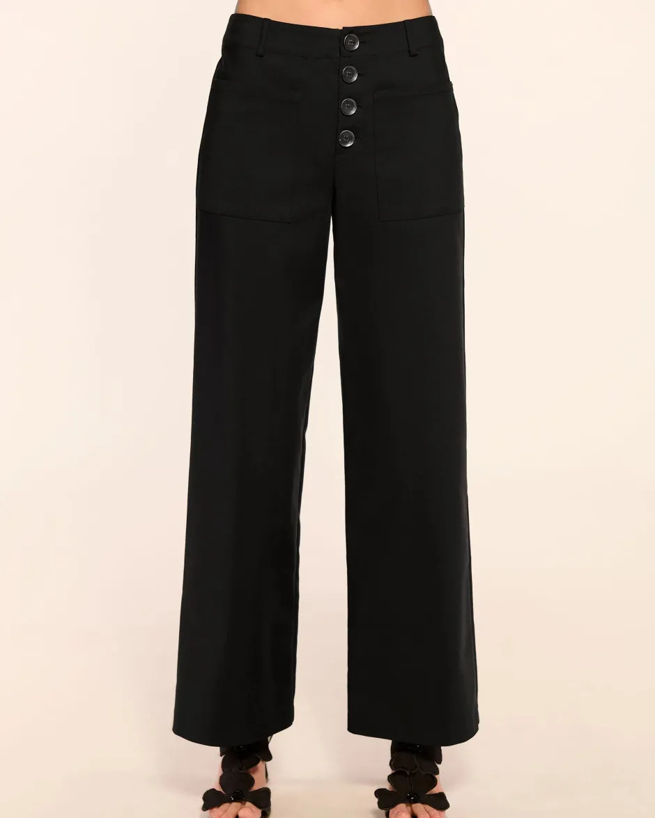 Fashion - Marjory Ankle Length Stretch Cotton Pant - Black Pants