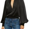Best - Nevada Puff Sleeve Blouse - Black Puff Shoulders | Blouses