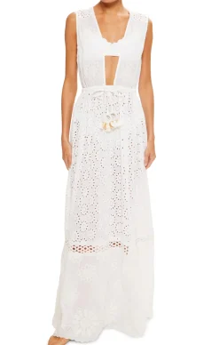 New - Paxton Maxi Coverup Dress - White Coverups