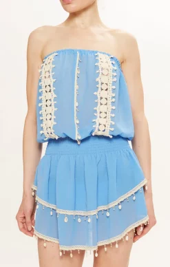 Hot - Perry Cover-Up Mini Dress - Serene Blue Coverups | Mini Dresses