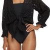 Clearance - Rashida Cutout Eyelet Coverup Top - Multiple Colors Coverups