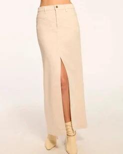 Best - Xavier Denim Maxi Skirt - Bone Skirts | Long Skirts