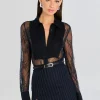 Online - Armelle Lace Blouse - Navy Blouses