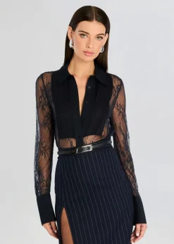 Online - Armelle Lace Blouse - Navy Blouses