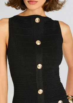 New - Erin Bandage Dress - Metallic Black Mini Dresses | Dresses
