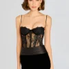 Clearance - Gisela Lace Bodysuit - Black Bodysuits