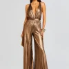 New - Graciane Jumpsuit - Metallic Bronze Pants Jumpsuits