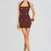 Discount - Harlynn Bandage Knit Dress - Metallic Pecan Mini Dresses | Dresses