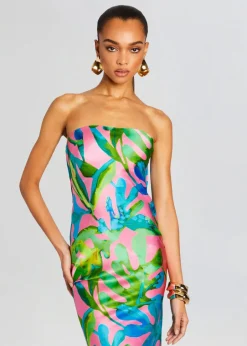 Fashion - Keaton Silk Dress - Jade Tropical Leaf Dresses | Mini Dresses