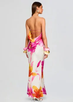 Outlet - Keaton Silk Dress - Bianco Primavera Long Dresses | Dresses