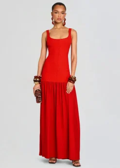 Online - Kennedi Knit Dress - Metallic Geranium Long Dresses | Dresses