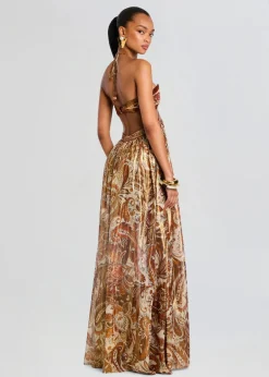 Clearance - Kimmy Dress - Terracotta Paisley Midi | Midi Dresses