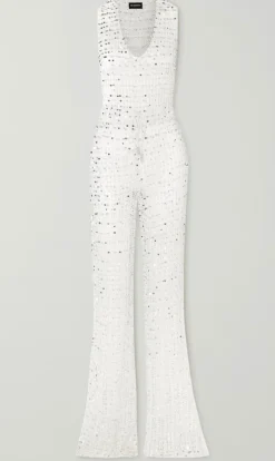 Outlet - Nirvana Jumpsuit - White/Silver Pants Jumpsuits