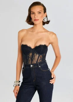 Fashion - Otto Lace Bodysuit - Navy Bodysuits