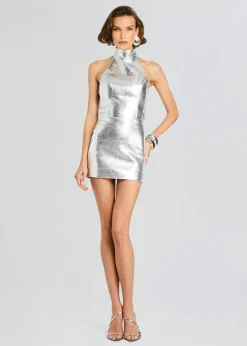 Best - Roxy Leather Dress - Silver Mini Dresses | Dresses