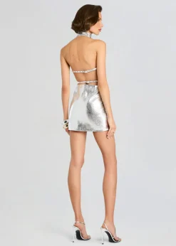 Best - Roxy Leather Dress - Silver Mini Dresses | Dresses