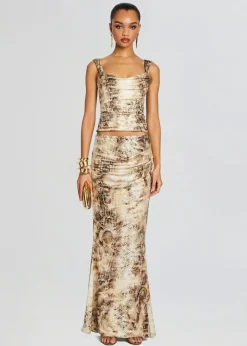 Best - Vivienne Skirt - Vintage Snake Animal Print | Long Skirts