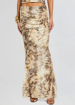 Best - Vivienne Skirt - Vintage Snake Animal Print | Long Skirts