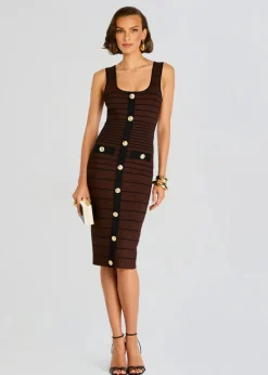 Sale - Weyla Knit Dress - Metallic Earth/Black Dresses