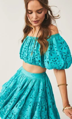 Online - Moss Short Skirt - Turquoise Mini Skirts