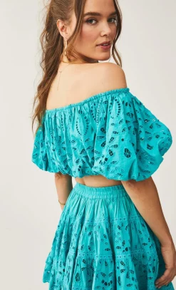 Online - Moss Short Skirt - Turquoise Mini Skirts