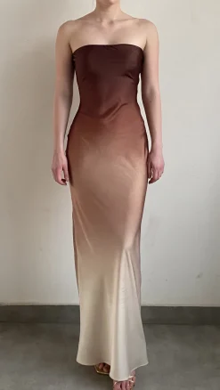 Best - Strapless Maxi Dress - Brown Dresses