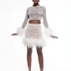Best - Feathers Mini Skirt - White Mini Skirts