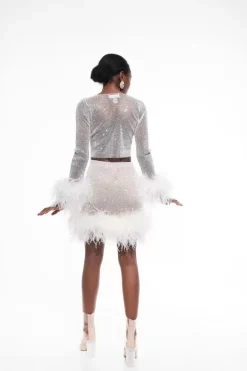 Best - Feathers Mini Skirt - White Mini Skirts