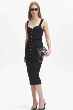 Online - Black Boucle Midi Dress - Black Dresses | Midi
