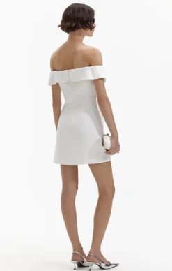 Outlet - Bow Crepe Mini Dress - White Dresses | Mini Dresses
