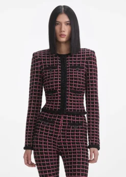 Clearance - Check Cardigan - Black/Red Sweaters & Knits