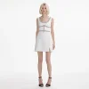 Clearance - Embellished Bow Trim Mini Dress - White Dresses | Mini Dresses