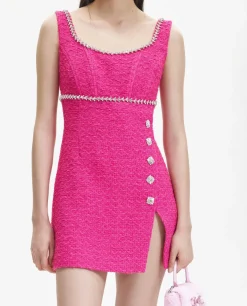 Hot - Fuchsia Boucle Mini Dress - Pink Dresses | Mini Dresses