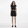 New - Jewel Button Knit Skirt - Black Long Skirts | Mini Skirts