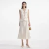Clearance - Linen Midi Dress - Cream Dresses | Midi