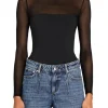 New - Brandi Mesh Bodysuit - Black Bodysuits