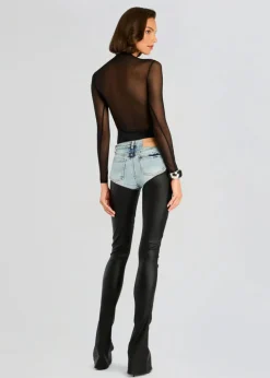 New - Brandi Mesh Bodysuit - Black Bodysuits