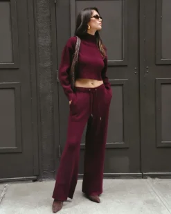 Discount - Camila Sweatpant - Merlot Pants