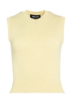 Sale - Cassie Knit Mini Skirt - Pastel Yellow Mini Skirts